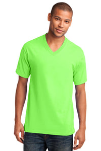 Port & Co Core Cotton V-Neck Tee - Neon Green