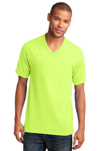 Port & Co Core Cotton V-Neck Tee - Neon Yellow