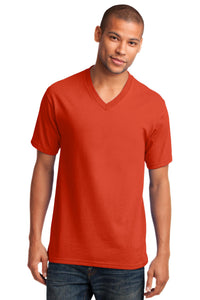Port & Co Core Cotton V-Neck Tee - Orange