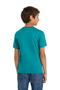 Port & Co Youth Core Cotton Tee - Bright Aqua Back