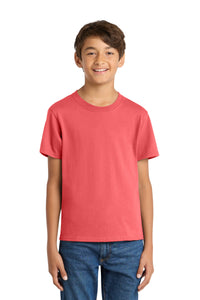 Port & Co Youth Core Cotton Tee - Coral