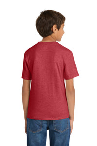 Port & Co Youth Core Cotton Tee - Heather Red Back