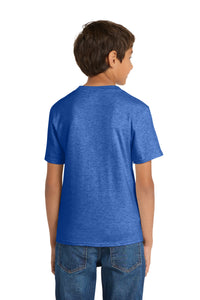 Port & Co Youth Core Cotton Tee - Heather Royal Back