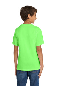 Port & Co Youth Core Cotton Tee - Neon Green Back