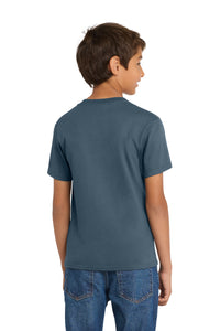 Port & Co Youth Core Cotton Tee - Steel Blue Back