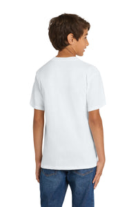 Port & Co Youth Core Cotton Tee - White Back