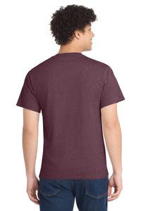 Port & Co Core Cotton Tee - Heather Athletic Maroon Back