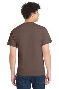 Port & Co Core Cotton Tee - Heather Dark Chocolate Brown Back