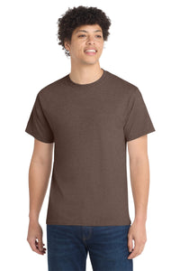 Port & Co Core Cotton Tee - Heather Dark Chocolate Brown
