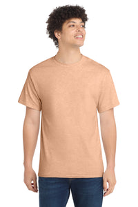 Port & Co Core Cotton Tee - Heathered Dusty Peach