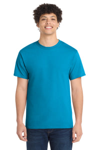Port & Co Core Cotton Tee - Neon Blue