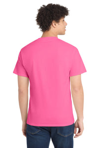Port & Co Core Cotton Tee - Neon Pink Back