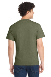 Port & Co Core Cotton Tee - Olive Drab Green Heather Back