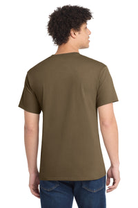 Port & Co Core Cotton Tee - Woodland Brown Back