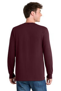 Port & Co Tall Long Sleeve Core Blend Tee - Athletic Maroon Back