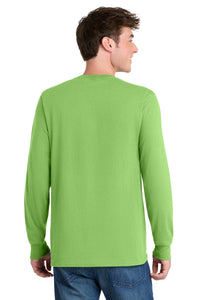 Port & Co Tall Long Sleeve Core Blend Tee - Lime Back