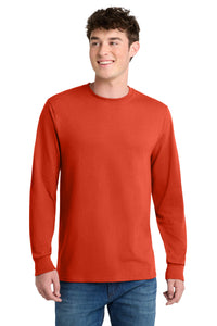 Port & Co Tall Long Sleeve Core Blend Tee - Orange
