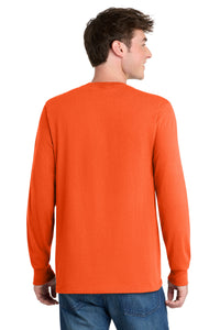 Port & Co Tall Long Sleeve Core Blend Tee - Safety Orange Back