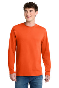 Port & Co Tall Long Sleeve Core Blend Tee - Safety Orange