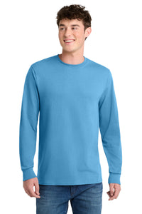 Port & Co Long Sleeve Core Blend Tee - Aquatic Blue