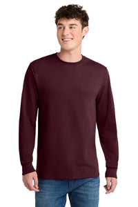 Port & Co Long Sleeve Core Blend Tee - Athletic Maroon