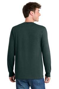 Port & Co Long Sleeve Core Blend Tee - Dark Green Back