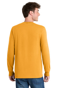 Port & Co Long Sleeve Core Blend Tee - Gold Back