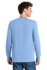 Port & Co Long Sleeve Core Blend Tee - Light Blue Back