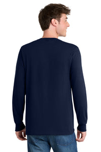 Port & Co Long Sleeve Core Blend Tee - Navy Back