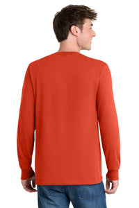 Port & Co Long Sleeve Core Blend Tee - Orange Back