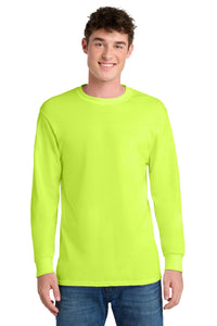 Port & Co Long Sleeve Core Blend Tee - Safety Green
