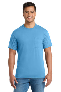 Port & Co Tall Core Blend Pocket Tee - Aquatic Blue