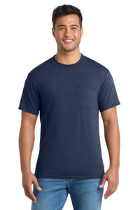 Port & Co Tall Core Blend Pocket Tee - Navy