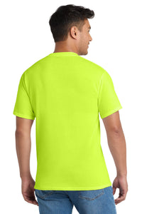Port & Co Tall Core Blend Pocket Tee - Safety Green Back