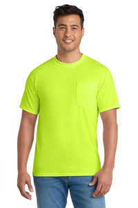 Port & Co Tall Core Blend Pocket Tee - Safety Green