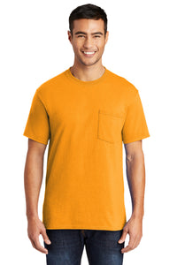 Port & Co Core Blend Pocket Tee - Gold