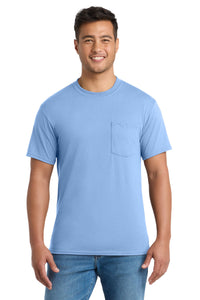 Port & Co Core Blend Pocket Tee - Light Blue