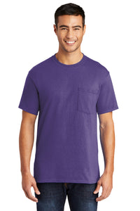 Port & Co Tall Core Blend Pocket Tee - Purple
