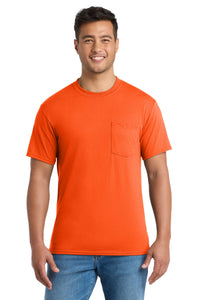 Port & Co Core Blend Pocket Tee - Safety Orange