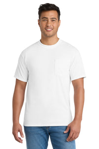 Port & Co Core Blend Pocket Tee - White