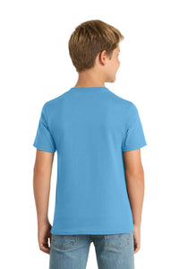 Port & Co Youth Core Blend Tee - Aquatic Blue Back