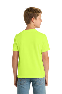 Port & Co Youth Core Blend Tee - Safety Green Back