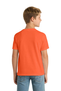 Port & Co Youth Core Blend Tee - Safety Orange Back