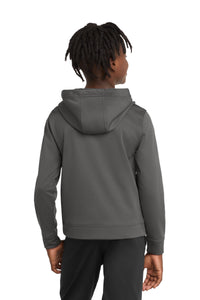 Port & Co Youth Performance Fleece Pullover Hooded Sweatshirt - Charcoal Back