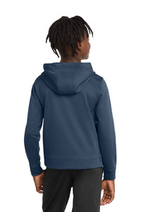 Port & Co Youth Performance Fleece Pullover Hooded Sweatshirt - Deep Navy Back