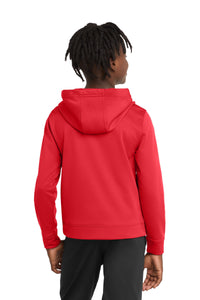 Port & Co Youth Performance Fleece Pullover Hooded Sweatshirt - Red Back