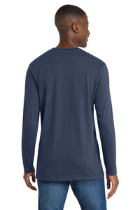 Port & Co Long Sleeve Bouncer Tee PC600LS - Navy Blue Back