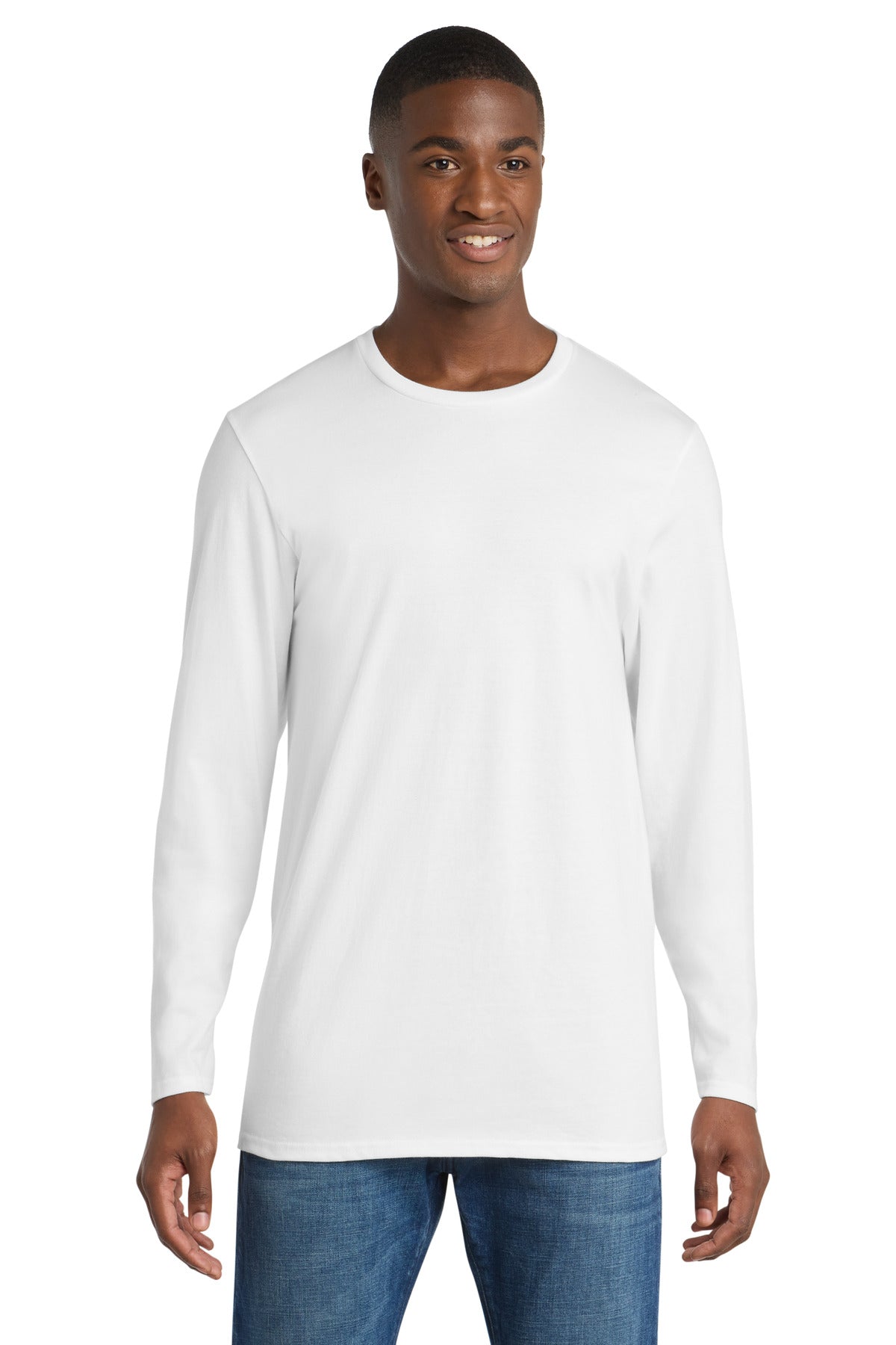 Port & Co Long Sleeve Bouncer Tee PC600LS - White