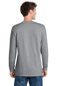 Port & Co Tall Long Sleeve Essential Tee - Athletic Heather Back