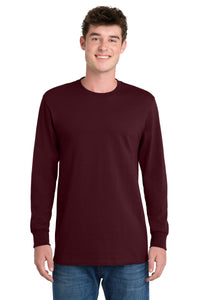 Port & Co Tall Long Sleeve Essential Tee - Athletic Maroon
